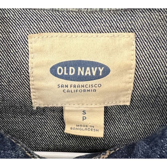 Old Navy Button Up Cropped Jean Jacket Womens Size‎ Small Blue Denim Pockets - Picture 3 of 9